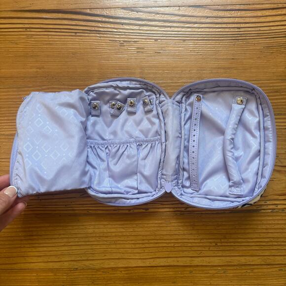 Vera Bradley ivory pink paisley jewelry travel case - Picture 2 of 5